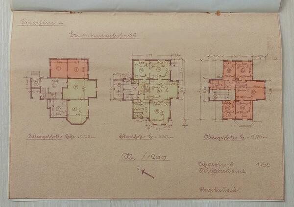 Grundrisse Beamtenwohnhaus 1956