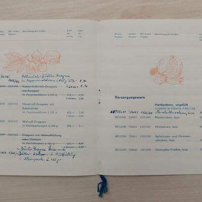 Preisliste (ungefähr 1957) "VEB Nordfrucht Elde Parchim"